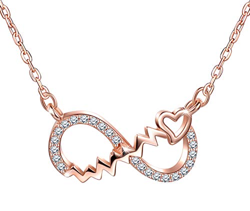 INFINIONLY Fashion Necklaces collana infinito argento oro rosa cuore