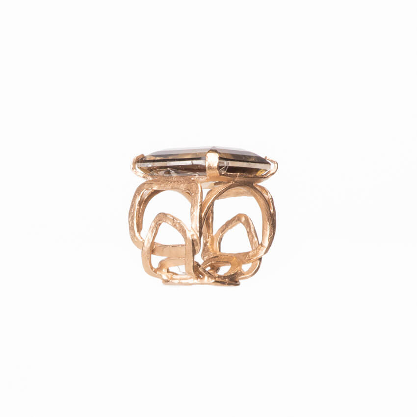 Chic Ad Hoc Anello Fascia Oro Topazio Smoke Donna