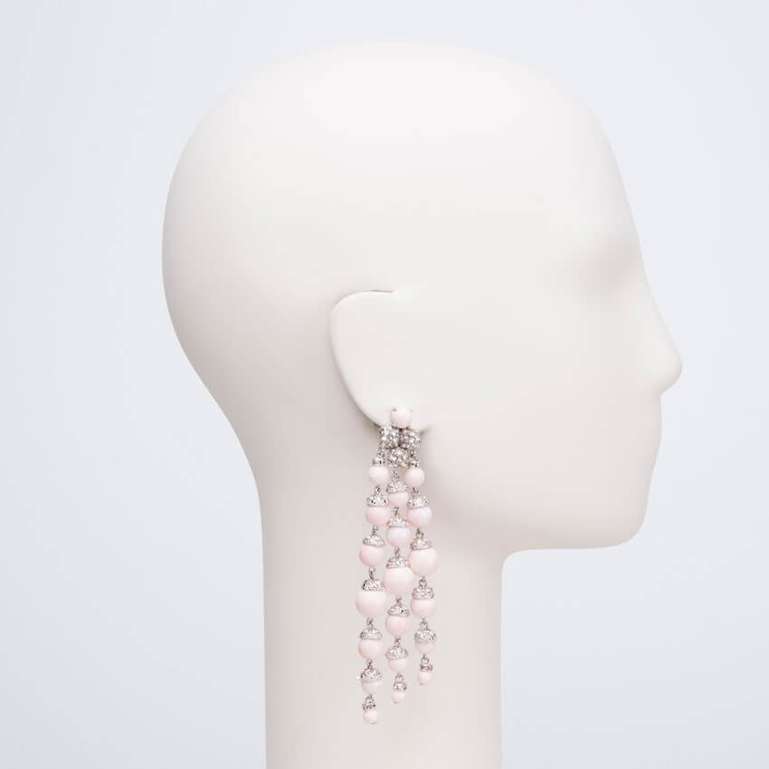 Chic Ad Hoc Orecchini a Clip Argento Rosa Pelle d'Angelo