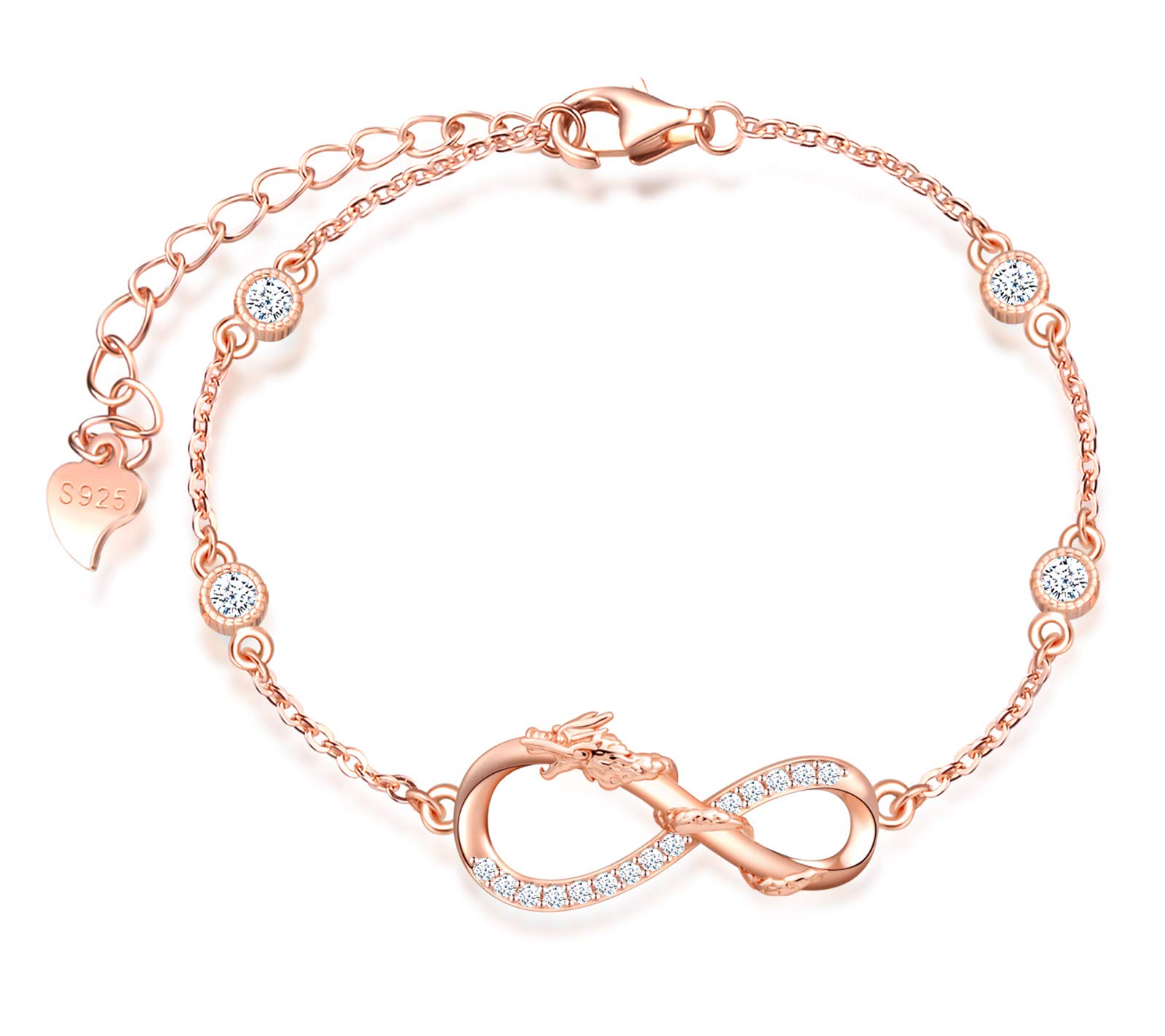 INFINIONLY Fashion Necklaces Rose gold-Necklace collana oro rosa drago