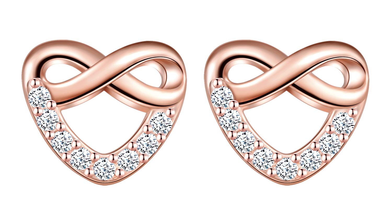 Infinionly Fashion orecchini cuore argento 925 zirconi infinito