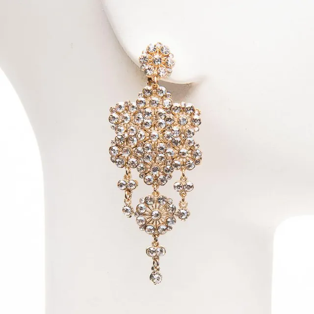 Chic Ad Hoc Orecchini clip lunghi fiore oro