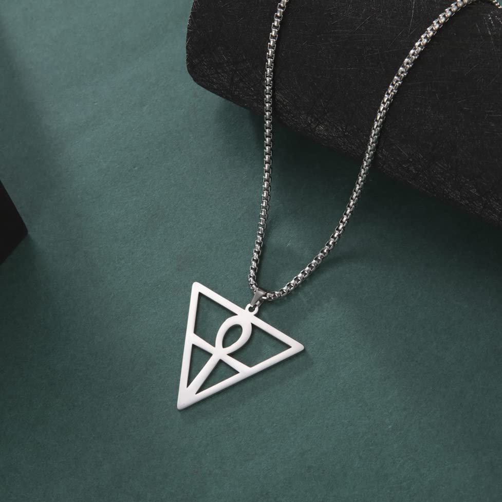 EUEAVAN Necklaces collana Ankh croce argento acciaio