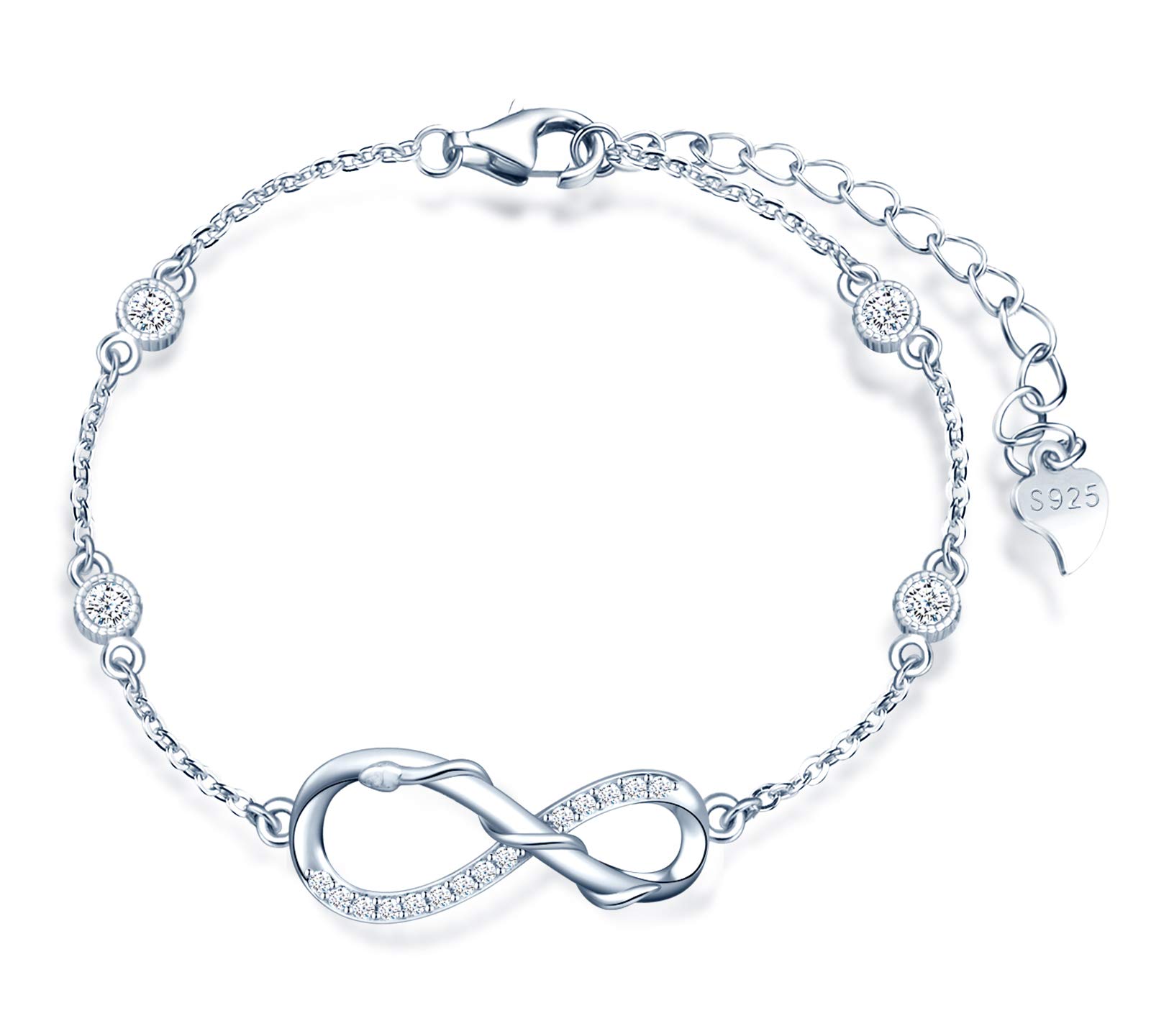 INFINIONLY Fashion Bracelets B-diamante bracciale argento serpente