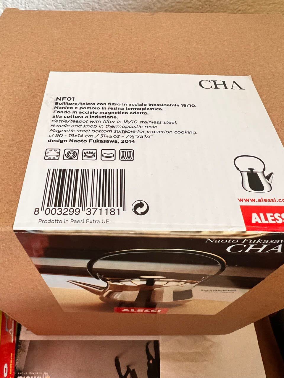 Alessi Cha NF01 Teiera Acciaio 90 cl con Infusore