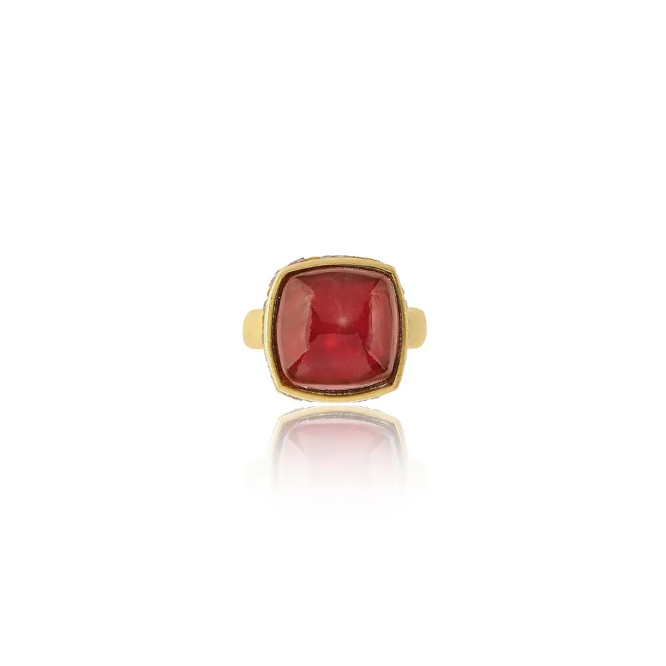 Le Sibille Pompei Anello oro giallo diamanti rubini