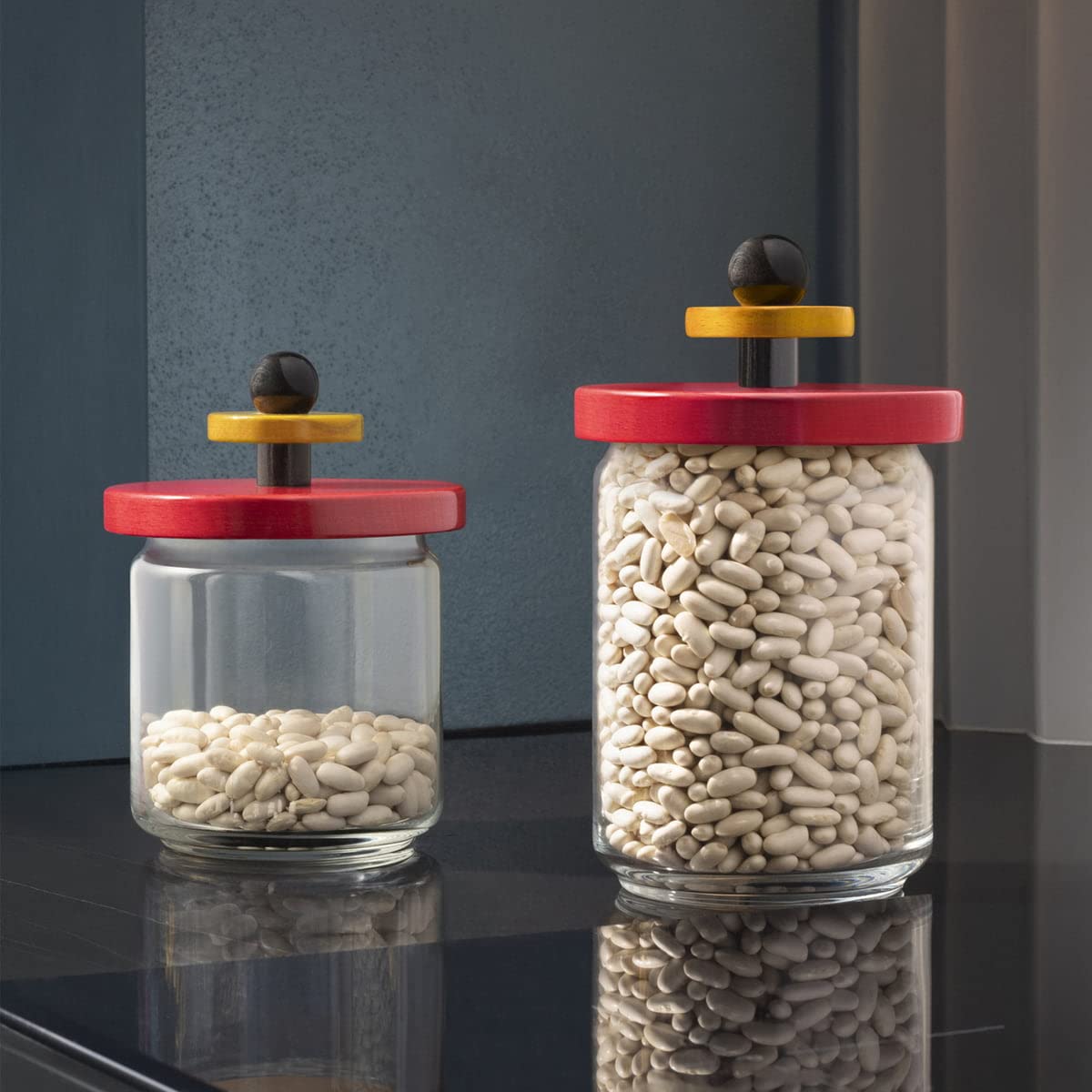 Alessi ES16/100 Mr Sottsass barattolo vetro 12x20,5 cm