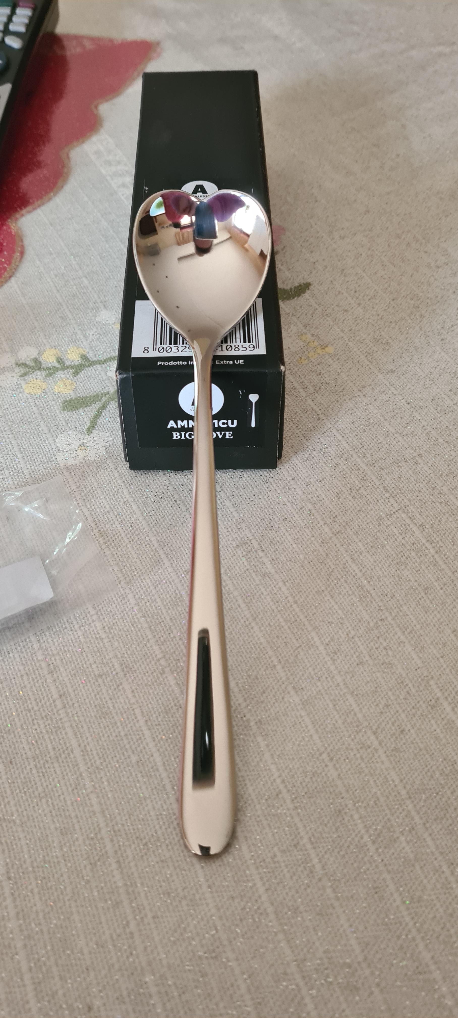 Alessi Big Love AMMI01CU set 6 cucchiaini gelato cuore