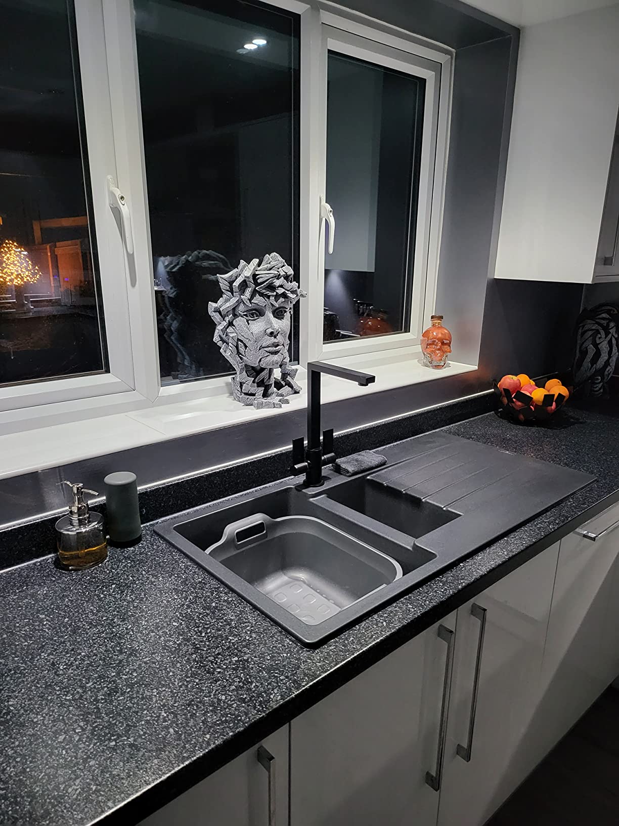 Alessi Fruttiera Centrotavola Nero 27 cm in Acciaio