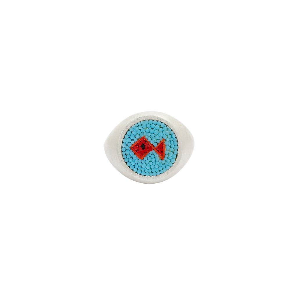 Le Sibille Pesce Ring Anello Argento 925 Mosaico Regolabile