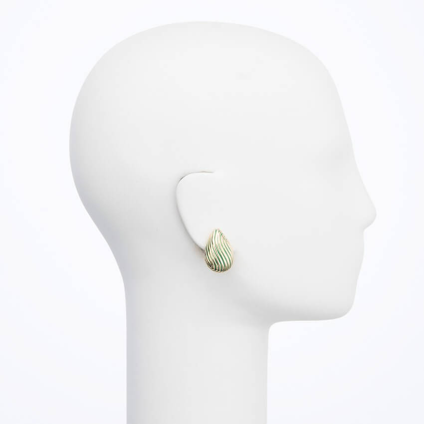 Chic Ad Hoc Orecchino a clip goccia verde oro