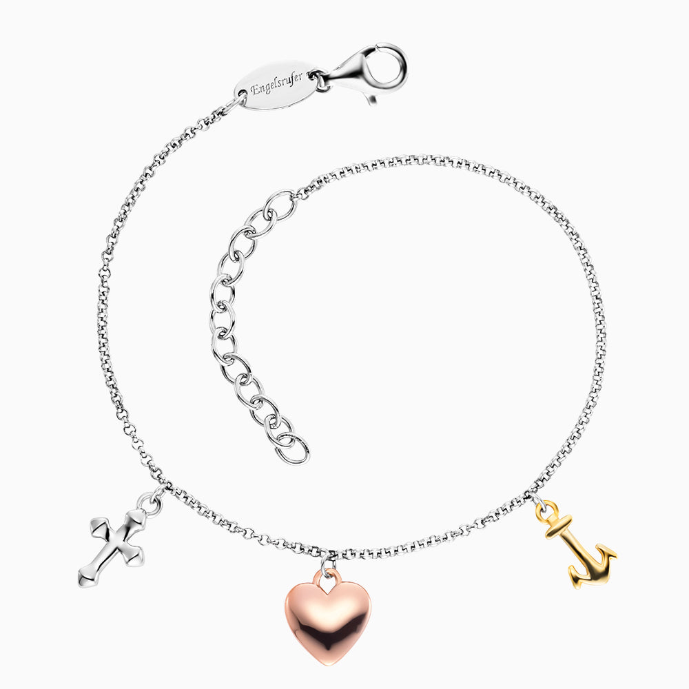 Engelsrufer bracciale argento 925 fede amore tricolore