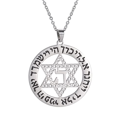 EUEAVAN Necklaces Collana Stella di David Acciaio