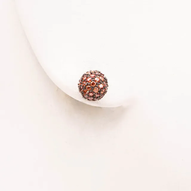 Chic Ad Hoc Orecchini sfera pavé arancione topazio zirconi