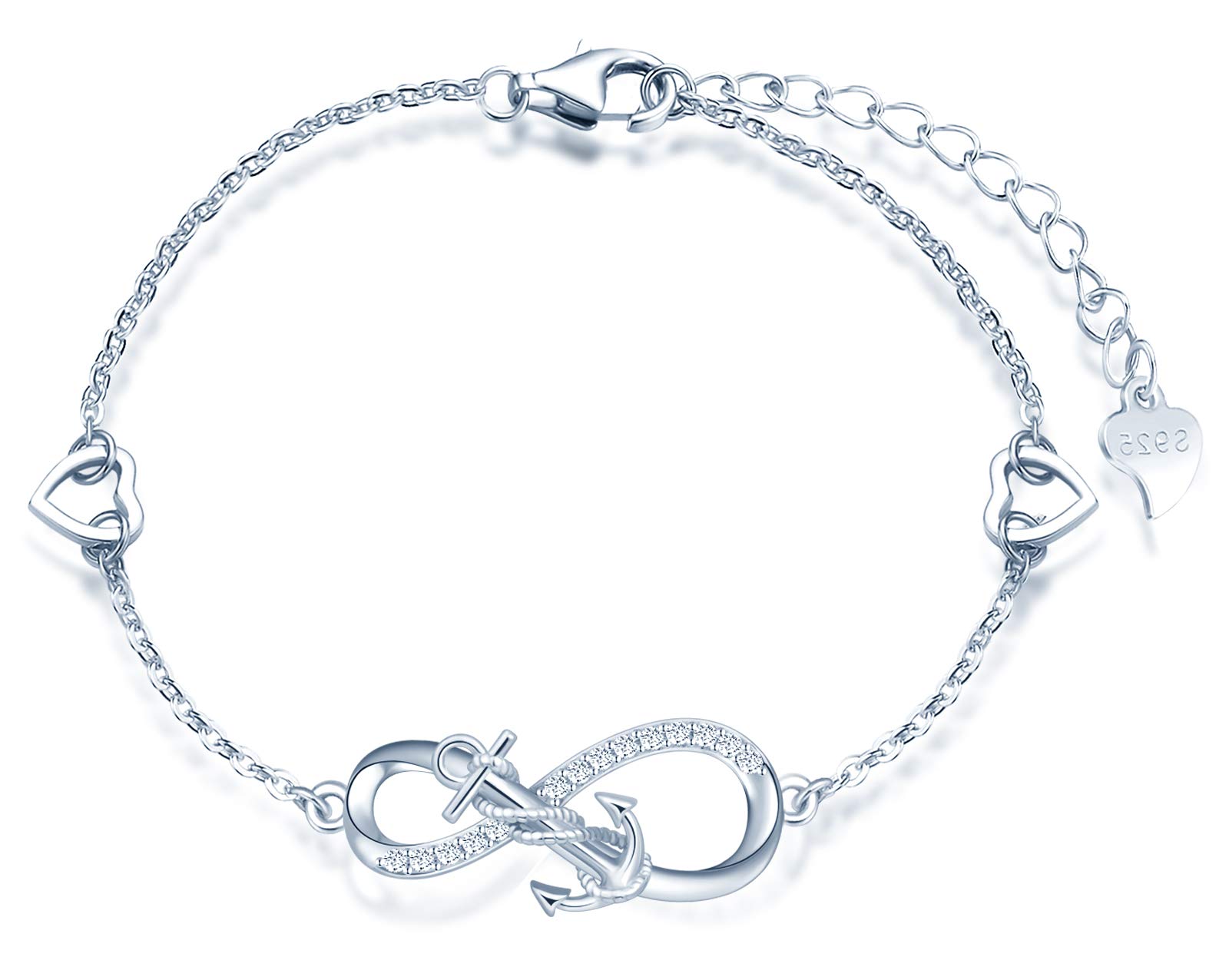 INFINIONLY bracciale infinito argento 925 stella zircone