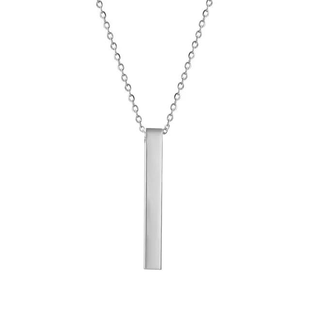 EUEAVAN Necklaces collana barra acciaio 60cm argento