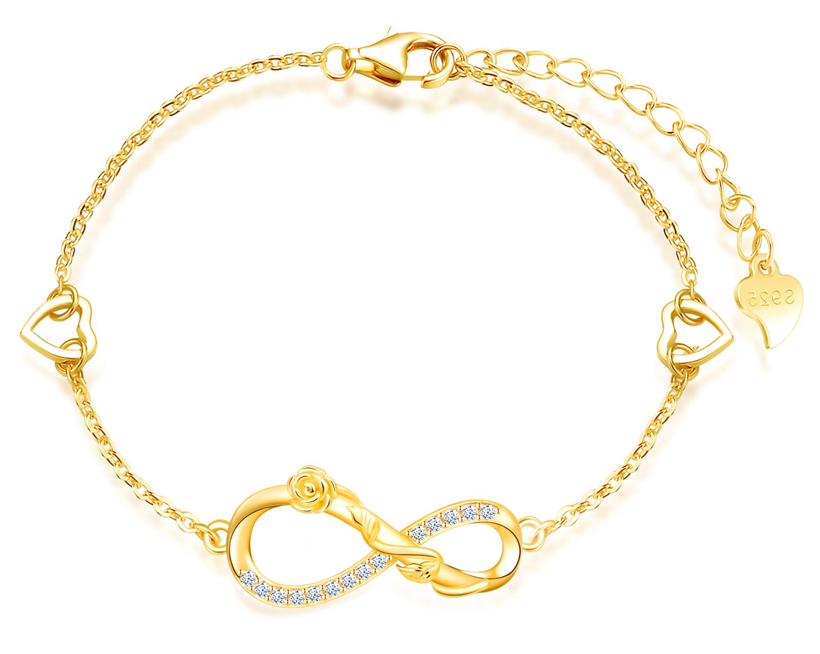 INFINIONLY Fashion Bracelets Bracciale Argento Stella Zirconi