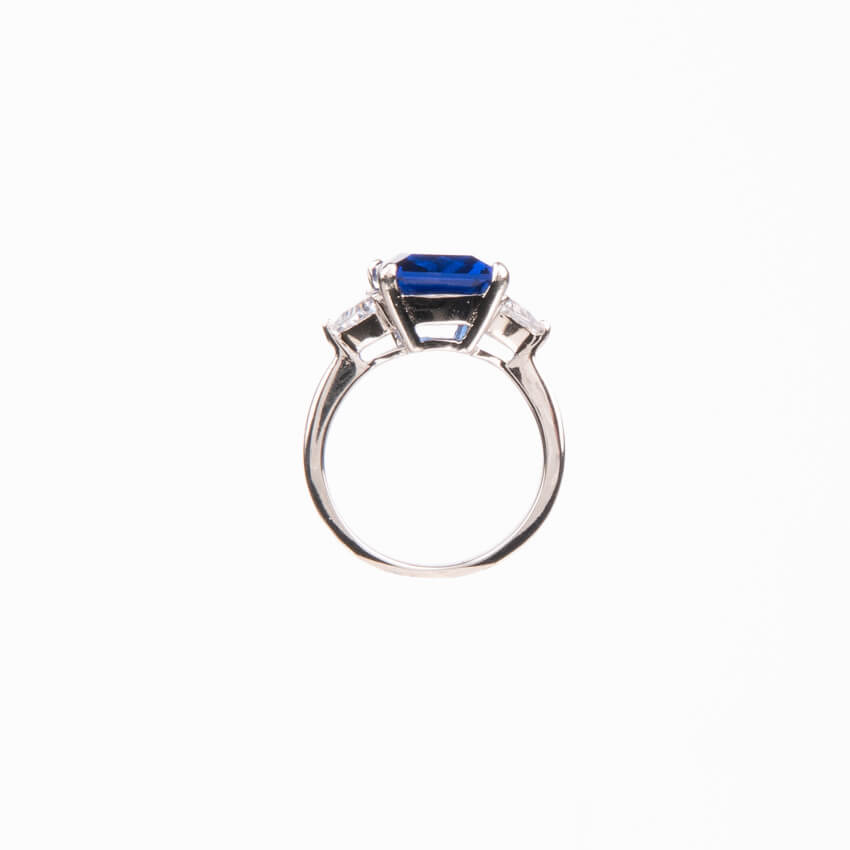 Chic Ad Hoc Anelli Anello argento pietra rettangolare blu zaffiro