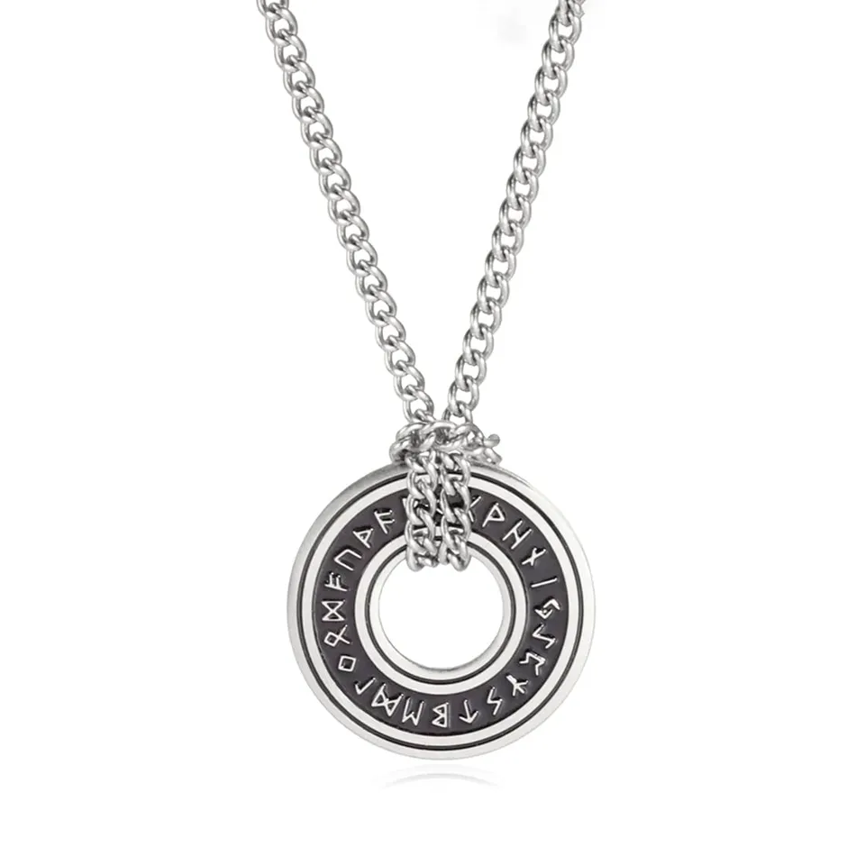 EUEAVAN Necklaces collana runa vichinga trecce argento