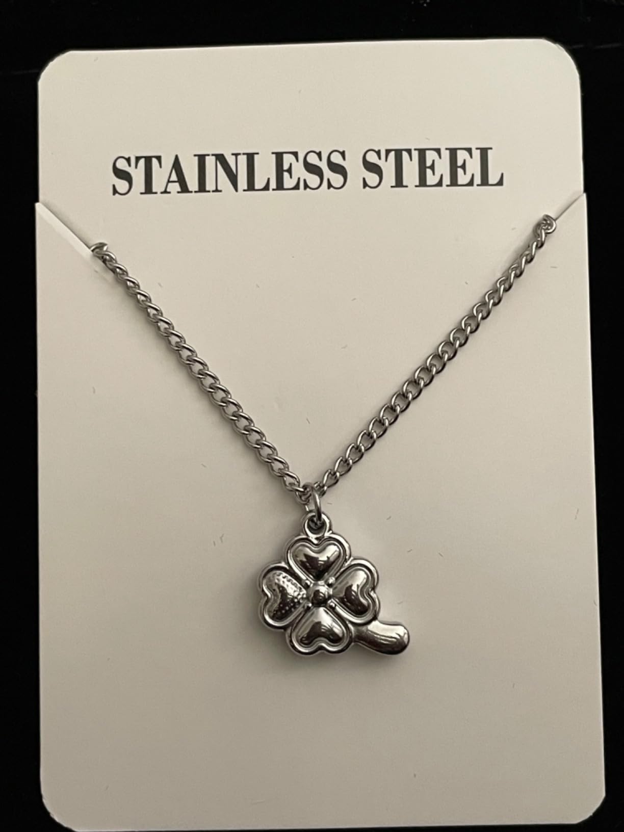 EUEAVAN Necklaces Collana Quadrifoglio Argento Amuleto