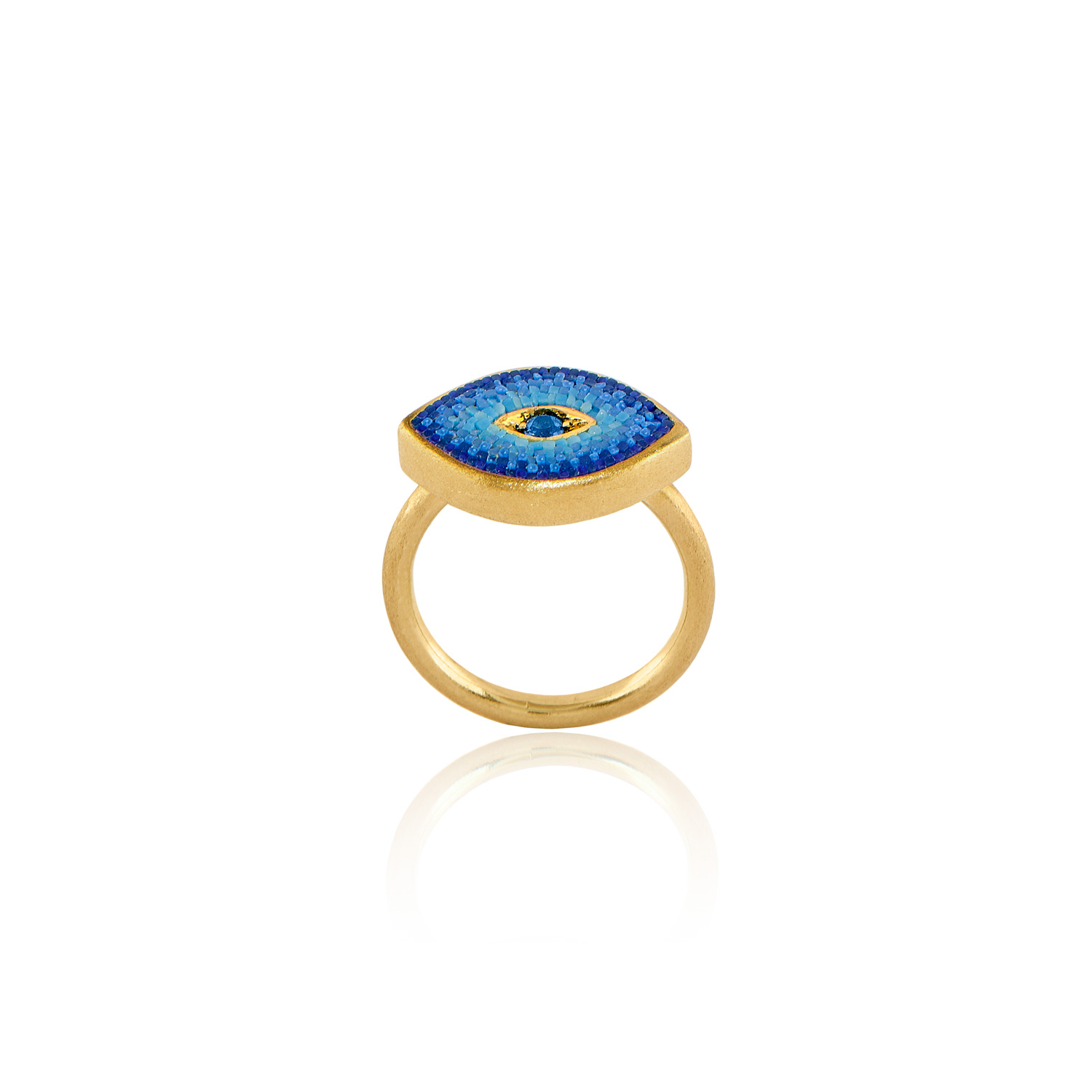 Le Sibille Pixel Anello Oro 18Kt Zaffiri Occhio Sacro