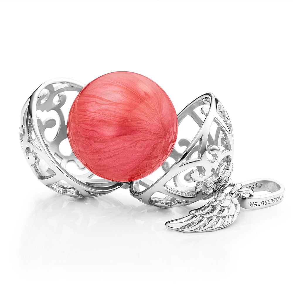 Engelsrufer Ciondolo Ala Argento 925 con Sfera Rossa M