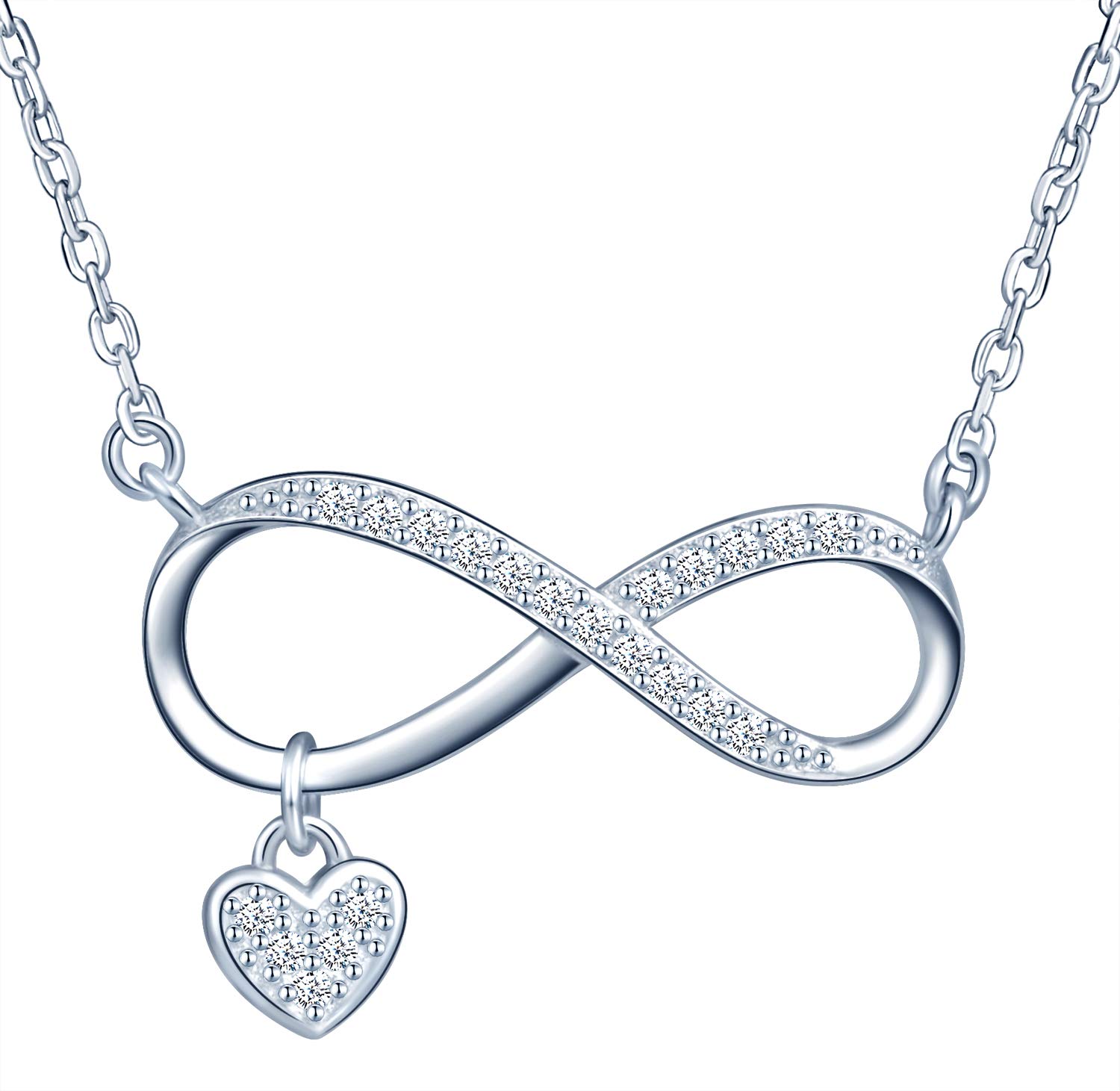 Infinionly Collana Infinito Argento 925 Cuore Oro Rosa