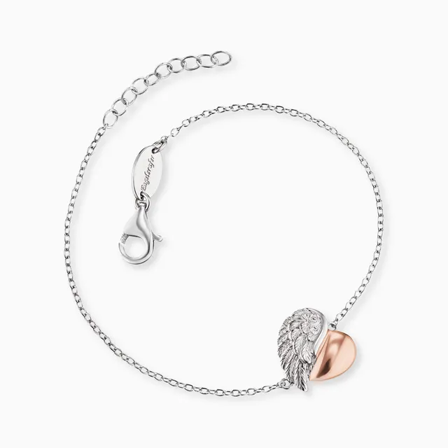 Engelsrufer Herzflügel bracciale argento 925 bicolor zirconi