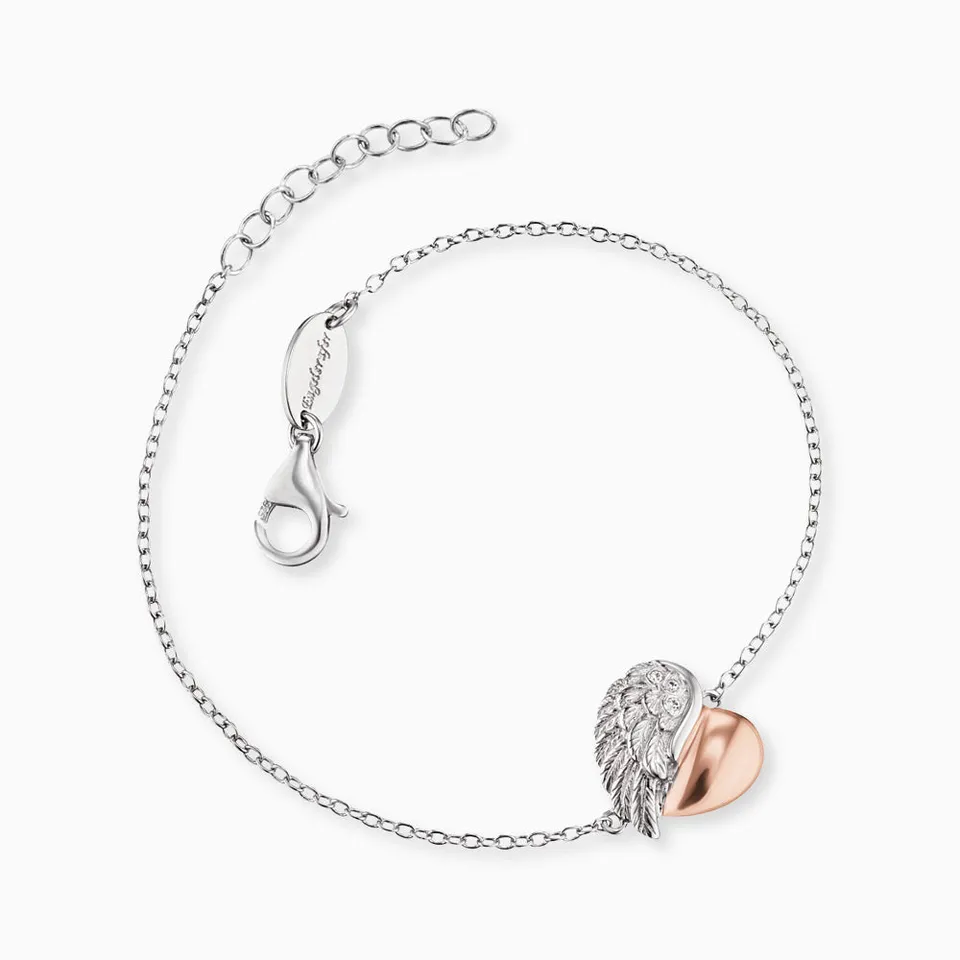 Engelsrufer Herzflügel bracciale argento 925 bicolor zirconi