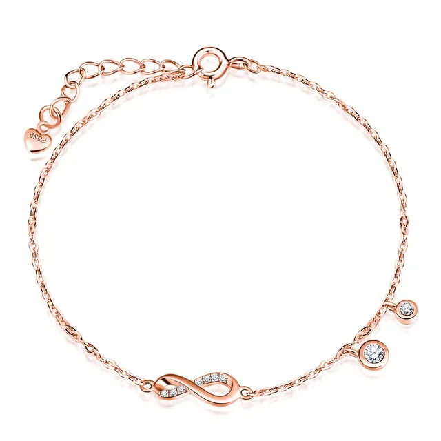 INFINIONLY Fashion Bracelets bracciale infinito oro rosa argento 925