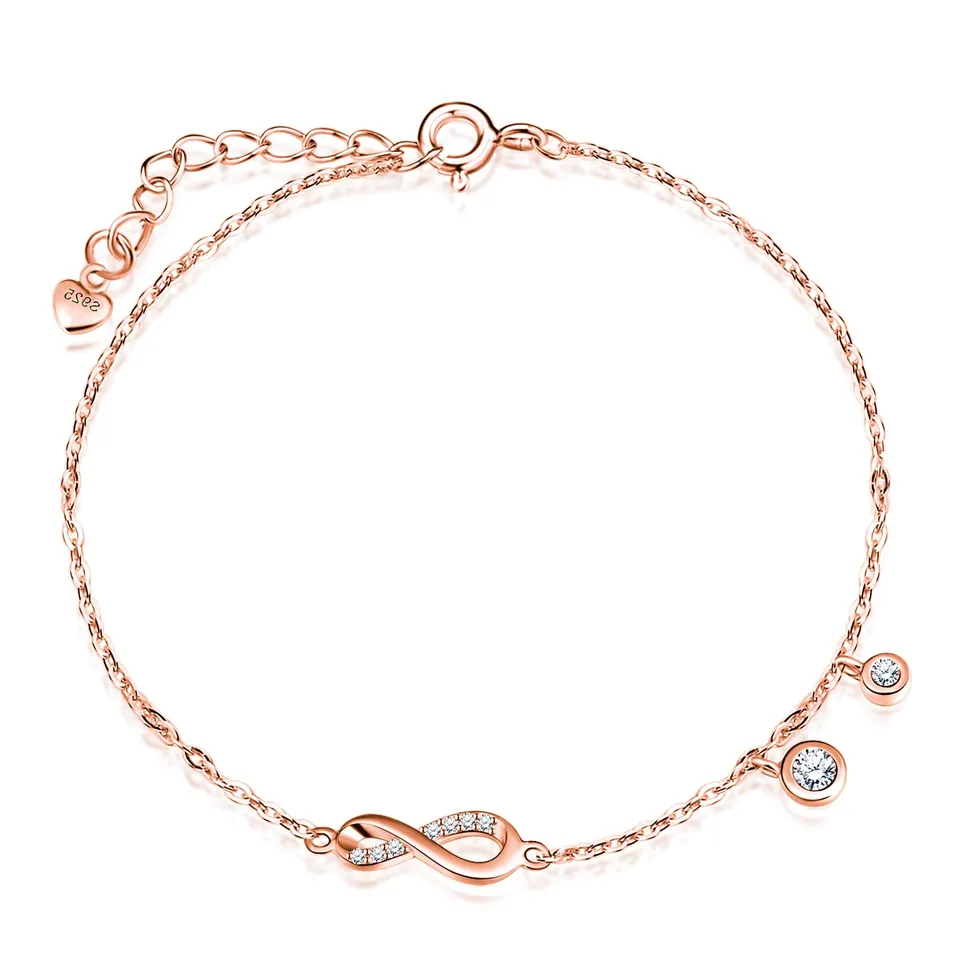 INFINIONLY Fashion Bracelets bracciale infinito oro rosa argento 925