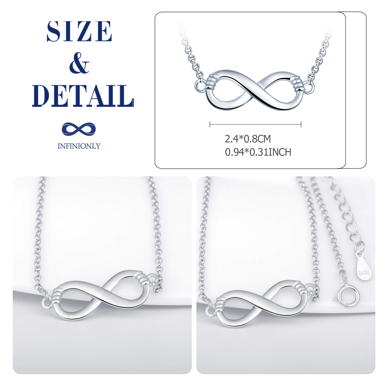 INFINIONLY Fashion Collana argento 925 infinito zirconi