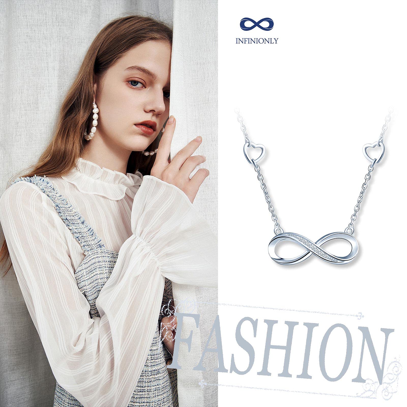INFINIONLY Collana infinito cuore argento 925