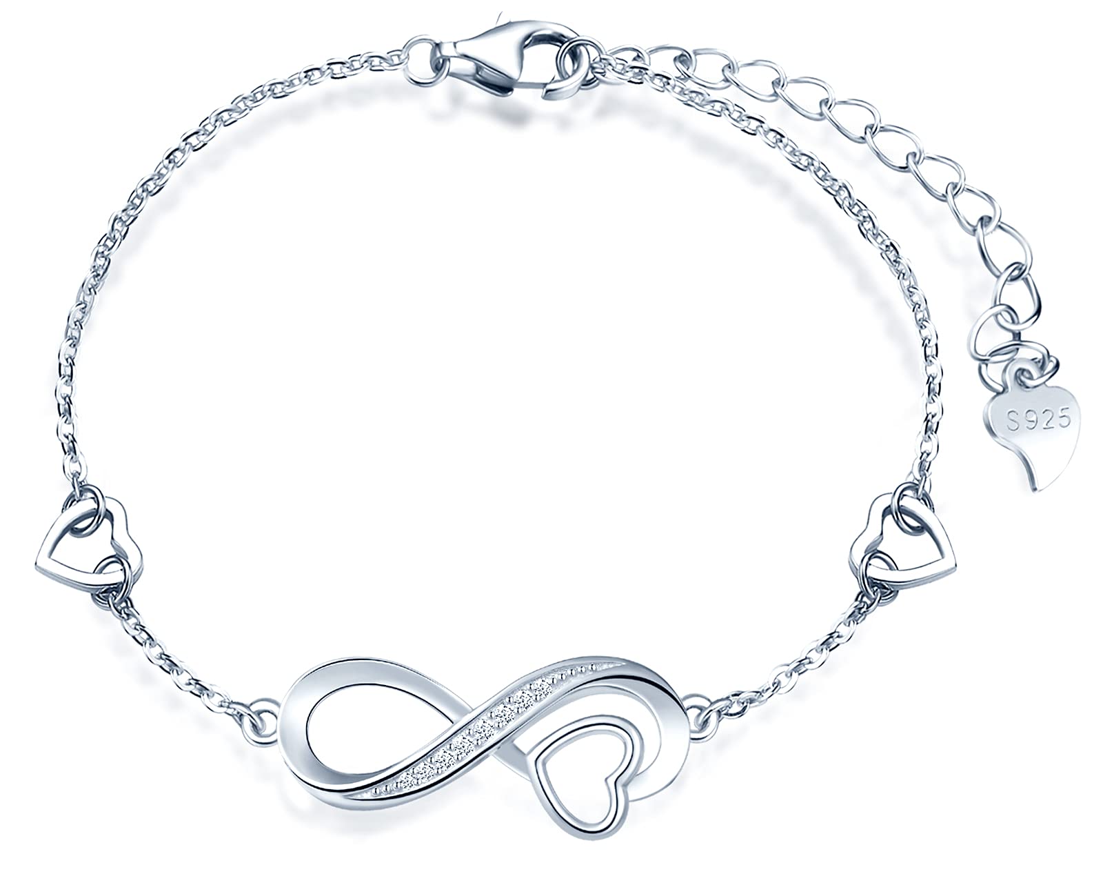 INFINIONLY Collana infinito cuore argento 925 donna