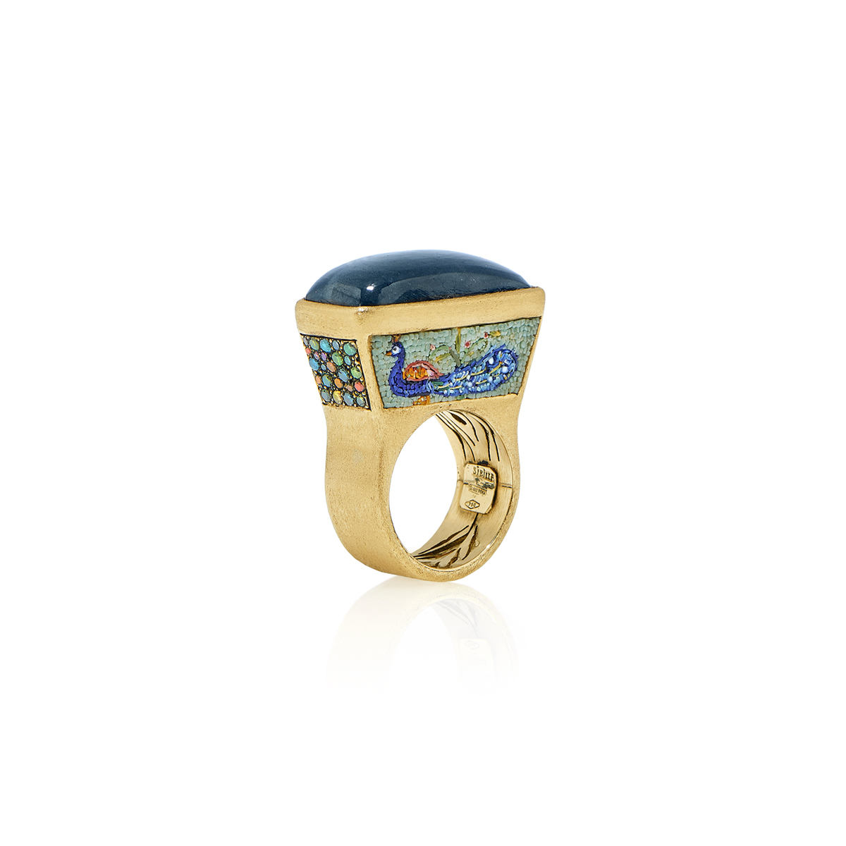 Le Sibille San Clemente Anello oro labradorite diamanti