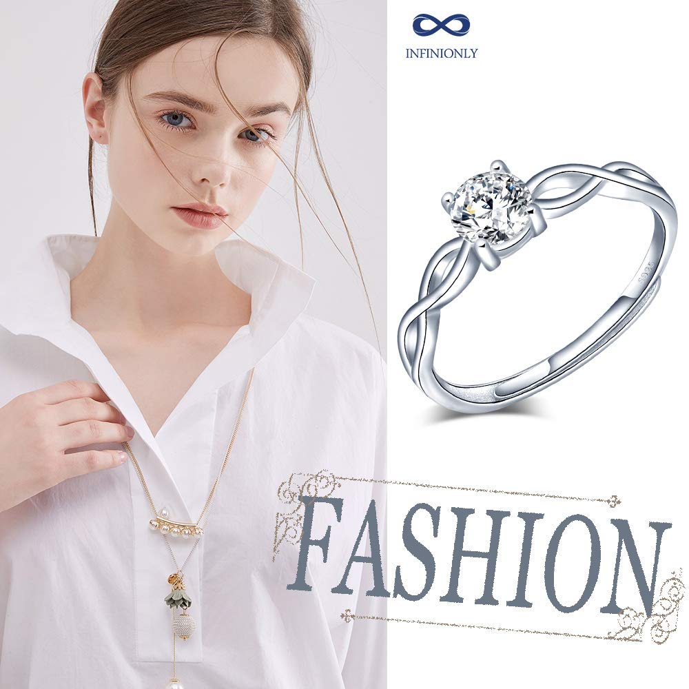 INFINIONLY Fashion Rings anello infinito argento regolabile