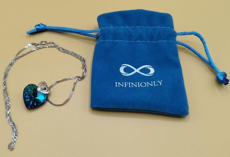 INFINIONLY Cuore dell'Oceano Collana Cuore Viola 45cm Argento