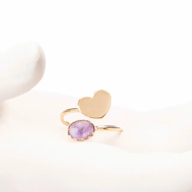 Chic Ad Hoc Anelli Anello Contrariè Oro Cuore Ametista