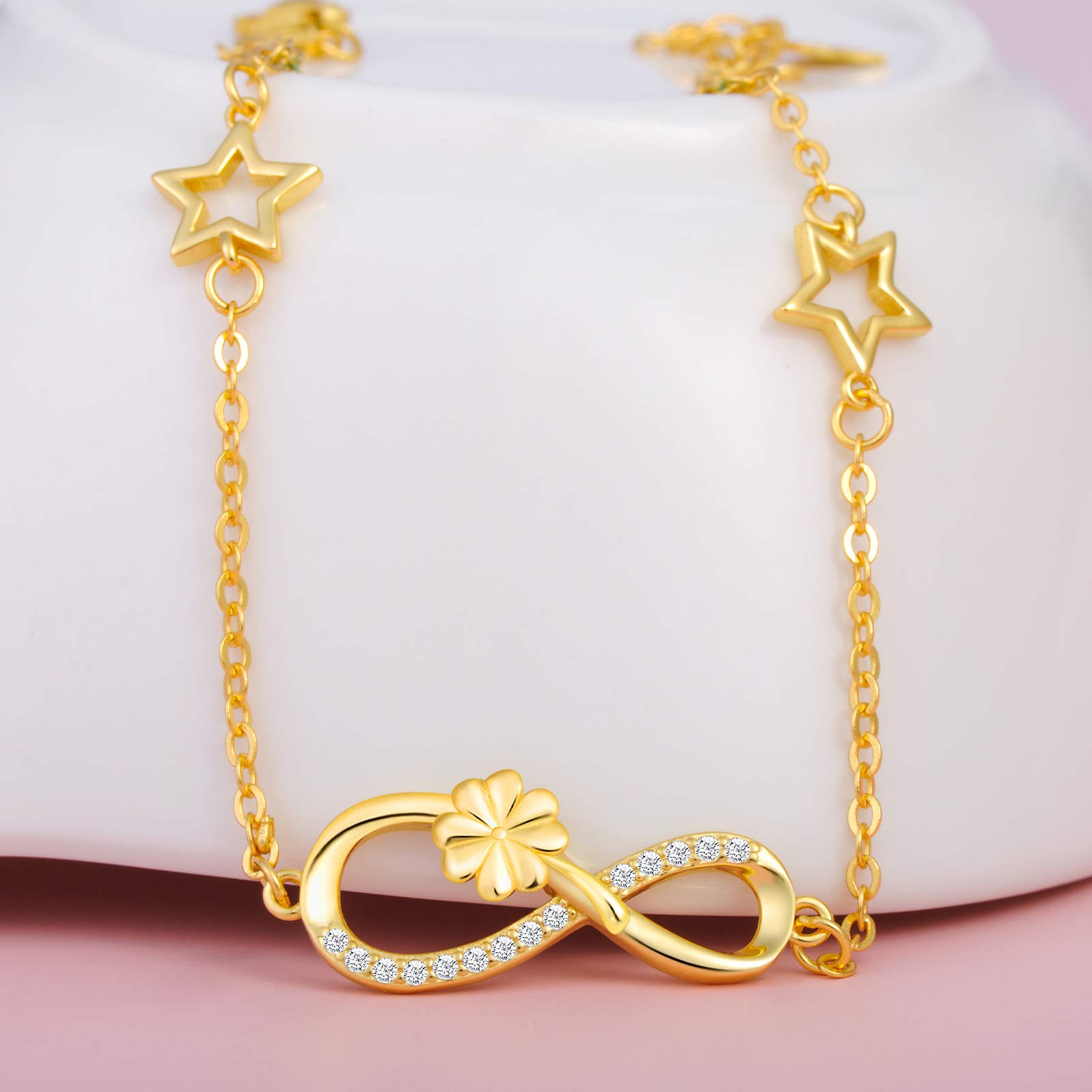 INFINIONLY Fashion Bracelets bracciale argento C-stella zirconi