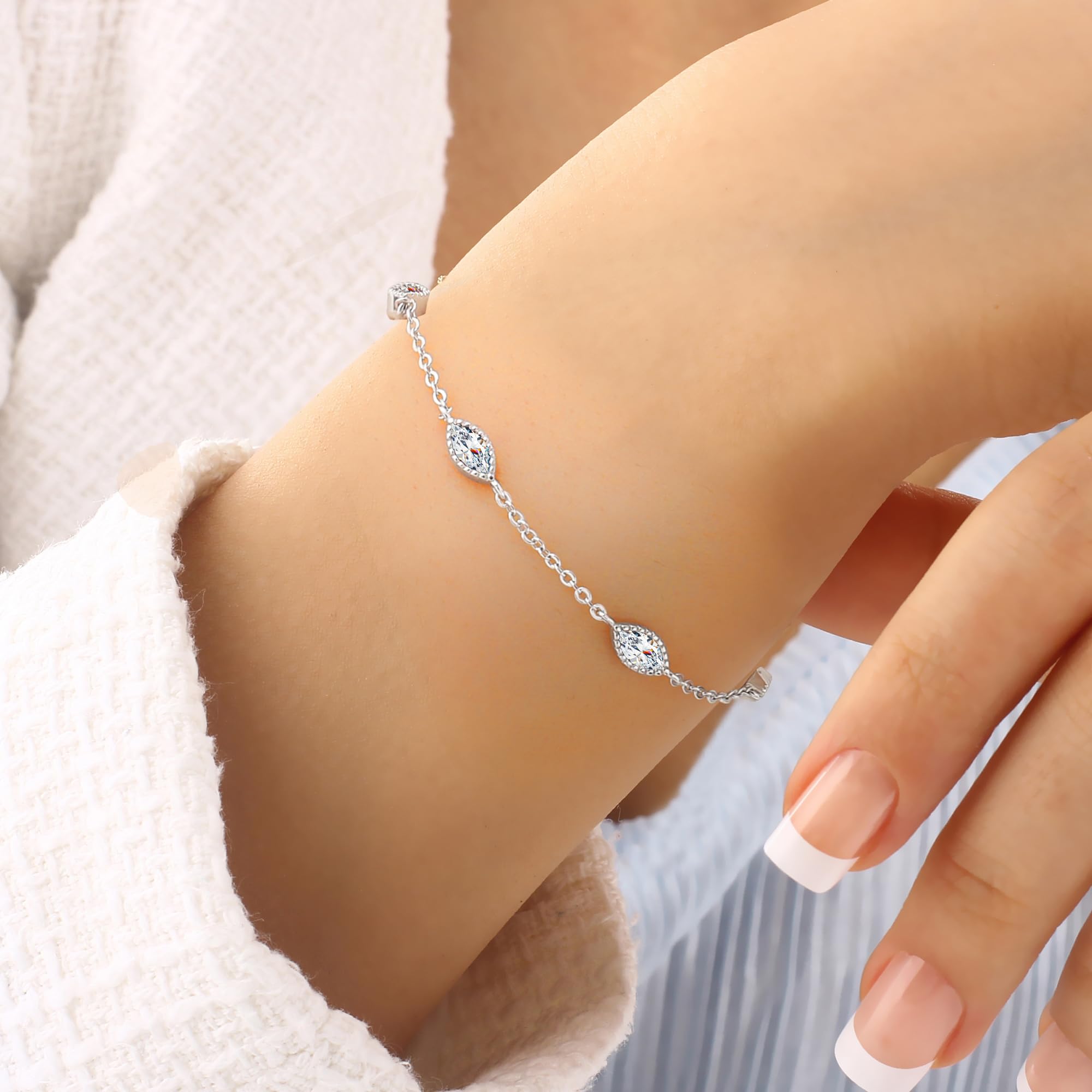 Louisa Secret Birthstone bracciale argento 925 occhio