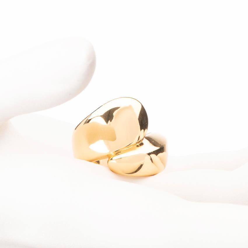Chic Ad Hoc Anello Abbraccio Argento e Oro Bicolore
