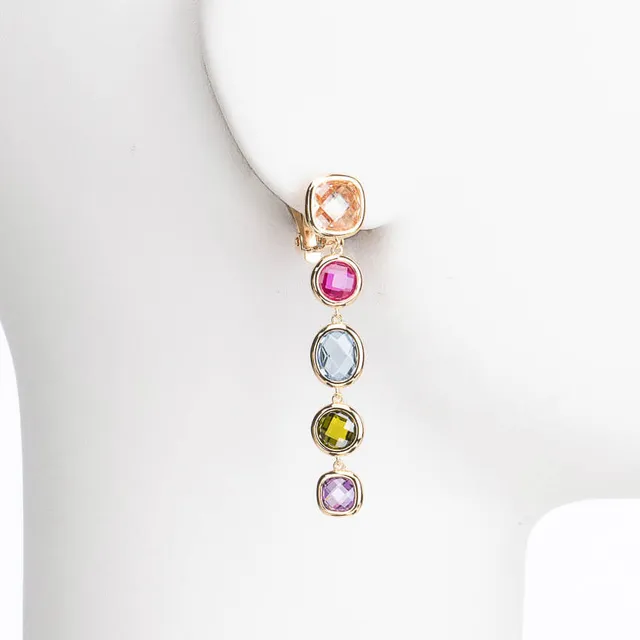 Chic Ad Hoc Orecchini pendenti pietre colorate multiforme