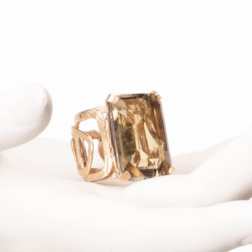 Chic Ad Hoc Anello Fascia Oro Topazio Smoke Donna