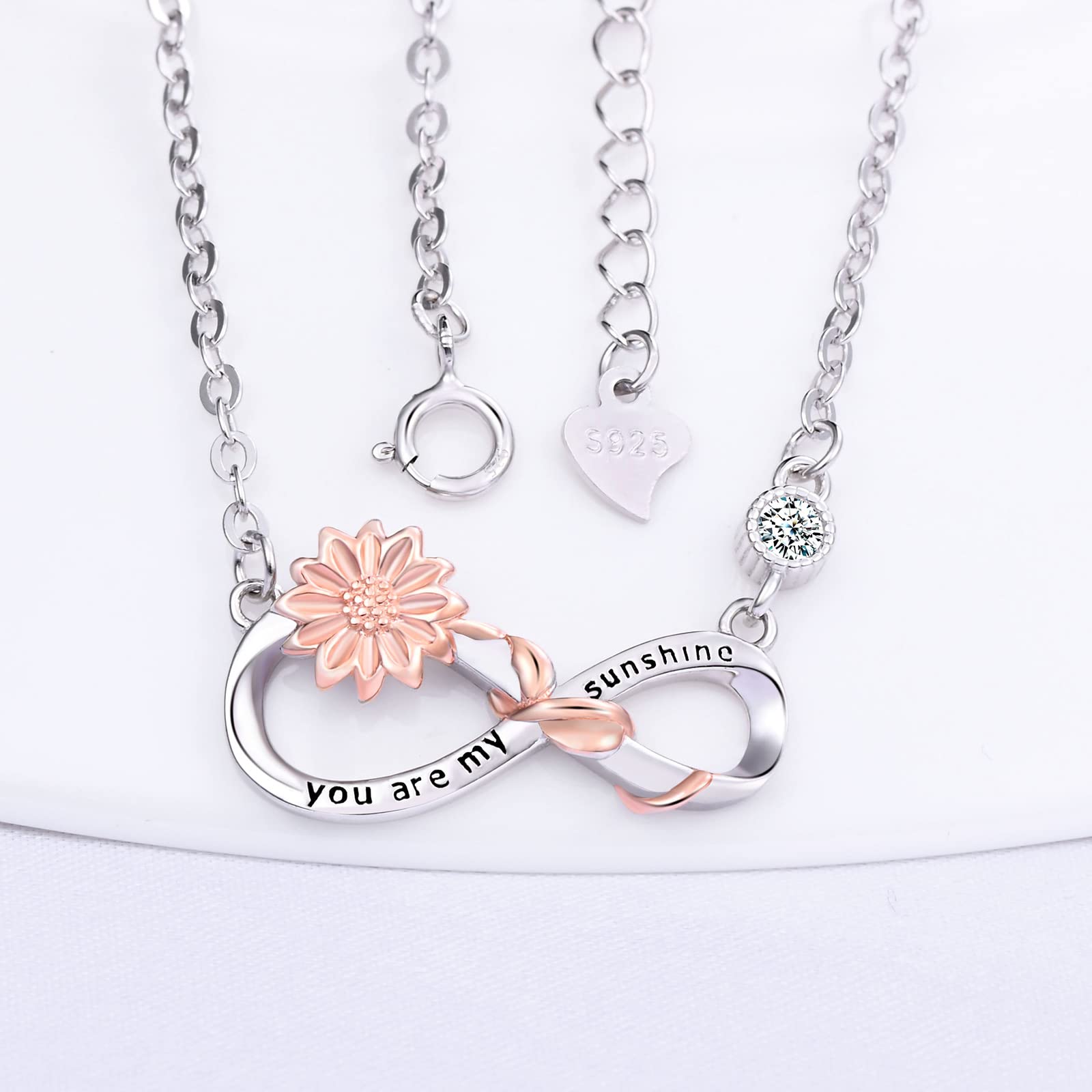 INFINIONLY collana infinito fiore bicolore argento B-collane