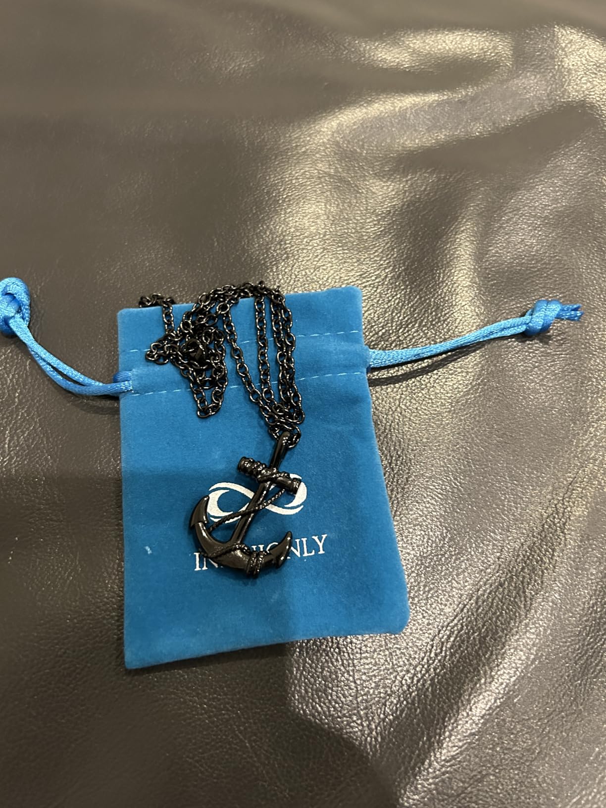 INFINIONLY Fashion collana ancora acciaio argento uomo