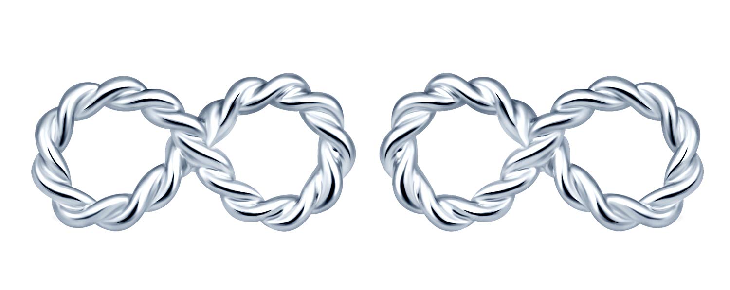 INFINIONLY Orecchini Infinito Mini in Argento 925 Gold a Perno
