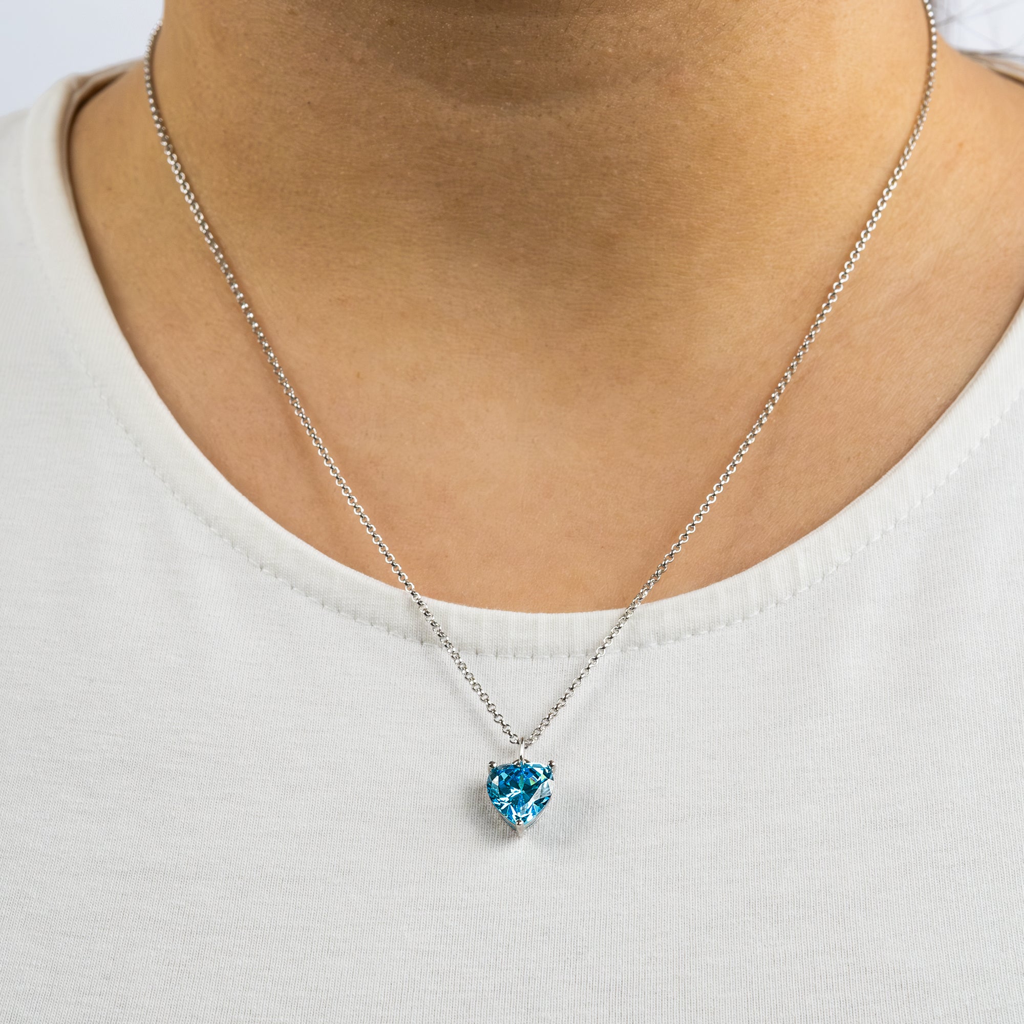 Engelsrufer Shiny Collana Argento Cuore Zirconia Blu