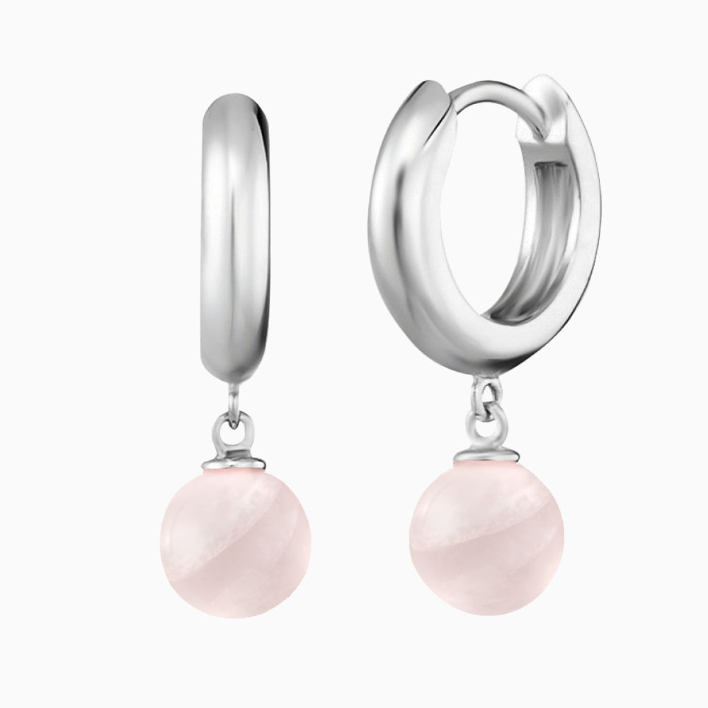 Engelsrufer Creole Argento 925 Orecchini Quarzo Rosa