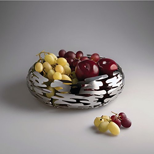 Alessi Barknest BM02 B cestino portafrutta nero 21 cm acciaio