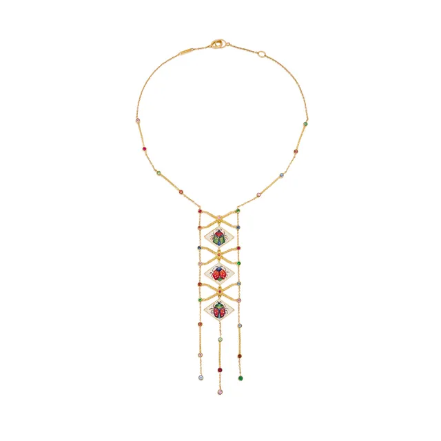 Le Sibille Aton Ra Collana oro 18kt zaffiri rubini